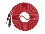 LyxPro 50 Ft 1 4 TRS to XLR Female High end Star Quad Microphone Cable Red