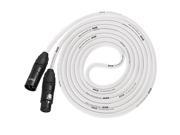 LyxPro 50 ft High End XLR cable 4 Conductor Star Quad Microphone Cable White