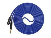 LyxPro 15 Ft High End XLR Male to 1 4 TRS Star Quad Microphone Cable Blue