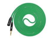 LyxPro 15 Ft High End XLR Male to 1 4 TRS Star Quad Microphone Cable Green