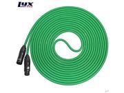 LyxPro Balanced XLR Cable 30 ft Microphone Cable Powered Speakers Green