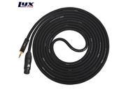LyxPro 20 Ft 3.5mm to XLR Female High end Star Quad Microphone Cable Black