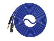 LyxPro 10 Ft 1 4 TRS to XLR Female High end Star Quad Microphone Cable Blue