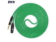 LyxPro 1 4 TRS XLR Female 15 ft Cable for Microphones and Devices green
