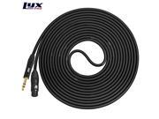 LyxPro 1 4 TRS XLR Female 30 ft Cable for Microphones and Devices Black