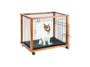 Wood Mobile Pet Pen with Waterproof Mat Cover