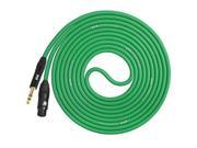 LyxPro 25 Ft 1 4 TRS to XLR Female High end Star Quad Microphone Cable Green