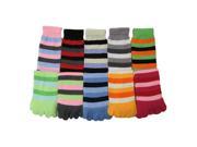 One Size Fits Most Striped Toe Socks Many Colors