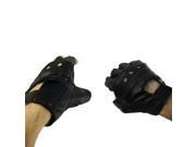 Multi Purpose Genuine Leather Bike Fitness Fingerless Gloves Extra Large