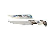13.5 Collector s Hunting Knife with Wolf Scabbard and Handle
