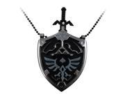 The Legend of Zelda Hyrule Black Shield Necklace and Removable Mini Sword