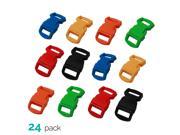 24 Pack Paracord Bracelet Buckle Set Assorted Colors 15mm .5 Inch