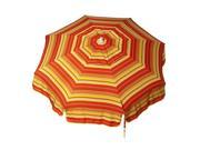 Italian 6 foot Umbrella Acrylic Stripes Red Orange and Yellow Patio Pole