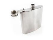Stainless Steel Chrome Hip Flask 6oz With Funnel