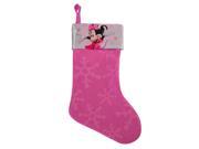 Disney Minnie Mouse Bowtique Kids Christmas Stocking 18 w Satin Cuff Pink