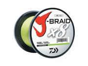 J Braid Braided Line 8 lbs Tested 1650 Yards 1500m Filler Spool Chartreuse