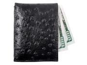 Brandon Dallas Leather Wallet Black Ostrich