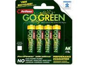 PerfPower Go Green AA Alkaline Batteries 4 Pack
