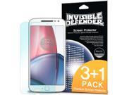 Moto G4 Plus Screen Protector Invisible Defender [3 Front 1 Back]