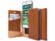 Apple iPhone 7 Case Ringke [Signature] Genuine Leather Wallet Case Brown