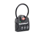 SearchAlert TSA Approved 3 Dial Combination Cable Lock With Black Finish 6 Pack