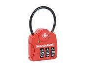 SearchAlert TSA Approved 3 Dial Combination Cable Lock With Red Finish 6 Pack