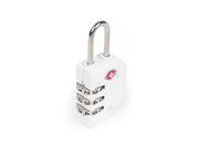 Sesamee 50012 3 Dial Resettable Combination Cable TSA Approved Travel Lock White Pack of 6