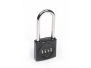 Sesamee K2621PSB 4 Dial Front Faced Resettable Combination Padlock with 2 1 4 Inch Hardened Steel Shackle and 10 000 Potential Combinations Black 50 Pack