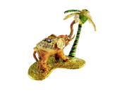 Cisinks ® Elephant with Coconut Tree Decorative Bejeweled Swarovski Crystal Jewelry Trinket Box