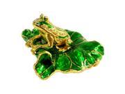 Cisinks ® Frog on Lotus Decorative Swarovski Crystal Jewelry Trinket Box