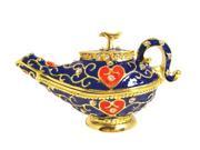 Cisinks ® Blue Aladdin Teapot Bejeweled Swarovski Crystal Jewelry Trinket Box