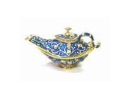 Cisinks ® Vintage Blue Enamel Aladdin Teapot Swarovski Crystal Jewelry Trinket Box