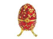 Cisinks ® Red Egg with Flowers Bejeweled Swarovski Crystal diamond Jewelry Trinket Box