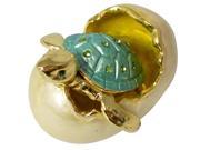 Cisinks ® Small turtle in hatching egg White Bejeweled diamond Jewelry Trinket Box JF2037White