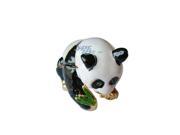 Cisinks ® Panda with Green Bamboo Jewelry Trinket Box Crystal JF8507