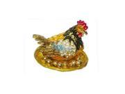 Cisinks ® Hatching hen with eggs Crystal Jewelry Trinket Box JF8652 1