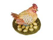 Cisinks ® Hatching Hen with Eggs I Jewelry Trinket Box CrystalJF8652 2