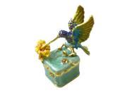Cisinks ® Hummingbird on a box Bejeweled Crystal diamond Jewelry Trinket Box JF1101