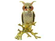 Cisinks ® Owl Bejeweled Crystal diamond Jewelry Trinket Box L JF1676
