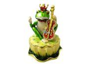 Cisinks ® Frog Prince Violin Bejeweled Crystal diamond Jewelry Trinket Box JF1475 1