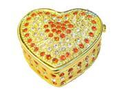 Cisinks ® Golden Heart Box Jewelry Trinket Box Crystal JF8052