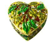 Cisinks ® Green Heart Box Jewelry Trinket Box Crystal JF1472