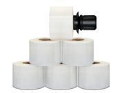 648 Rolls Stretch Wrap Extended Core with 36 Black Spinning Handles Clear 3 inch x 1000 ft. x 90 ga