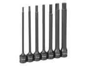 1267MH 7 Piece 3 8 in. Drive Metric 6 in. Extended Length Hex Impact Drive Socket Set