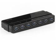ORICO Compact 7 Ports USB 3.0 HUB with 12V Power Adapter VL812 Controller Transfer Rates Up To 5Gbps for Windoes Mac OX Linux and above Black H7928 U3 US