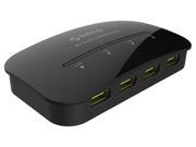 ORICO DH4 U3 4 Port 5Gbps SuperSpeed USB3.0 HUB BC 1.2 with Power Adapter Black