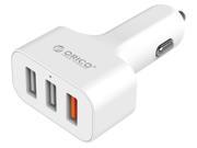 ORICO 3 Ports charger with 1 port QC2.0 USB Mini Quick Charger for Car for Phone iPad for samsung galaxy USB car charging shunt White UCH 2U1Q