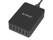 ORICO Portable 6 Ports Desktop Travel USB Charger 50W 5V 10A Smart Super Charger Intelligent Detective IC for iPhone 7 7Puls 6S 6S P 5SE iPad LG Samsung HTC