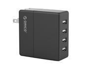 Orico 30W USB Wall Charger with 4 x 5V2.4A USB Chargering Ports Foldable Plug Portable Travel Charger for iPhone 7 6s Plus iPad Samsung Galaxy HTC Nexus and