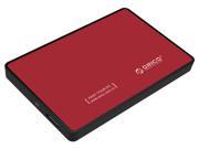 [Support UASP Protocol] ORICO Tool Free USB 3.0 2.5 inch SATA Hard Drive Disk External Enclosure Case for 9.5mm 7mm 2.5 SATA HDD and SSD up to 2TB max Red 25